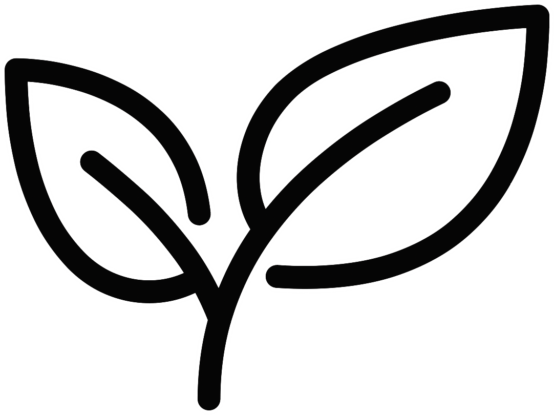 simple black line drawing of a tobacco leaf